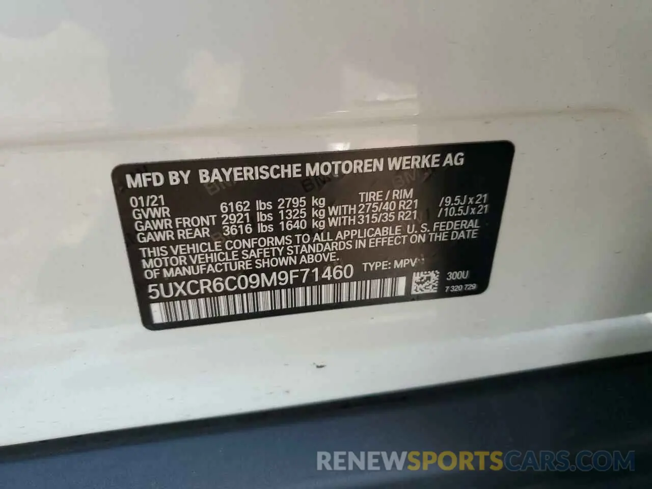 12 Photograph of a damaged car 5UXCR6C09M9F71460 BMW X5 2021