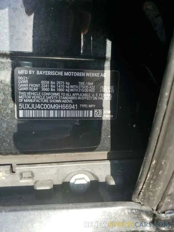 13 Photograph of a damaged car 5UXJU4C00M9H66941 BMW X5 2021