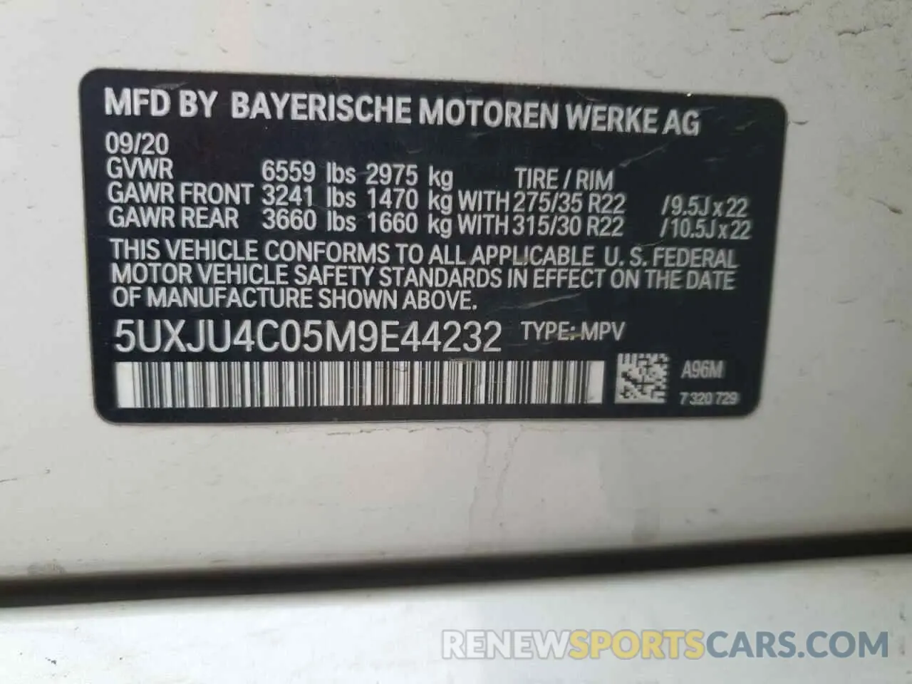 15 Photograph of a damaged car 5UXJU4C05M9E44232 BMW X5 2021