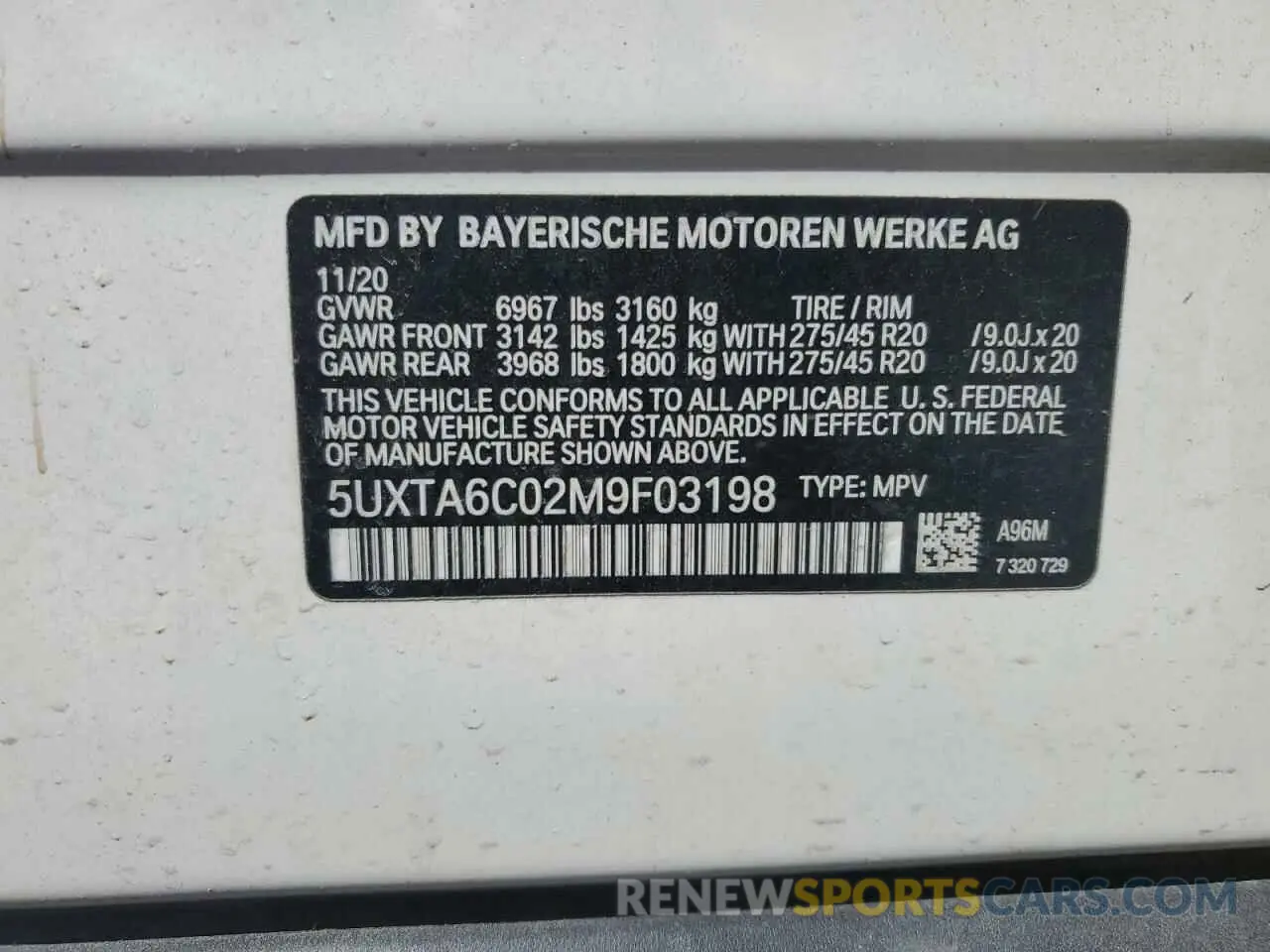 14 Photograph of a damaged car 5UXTA6C02M9F03198 BMW X5 2021