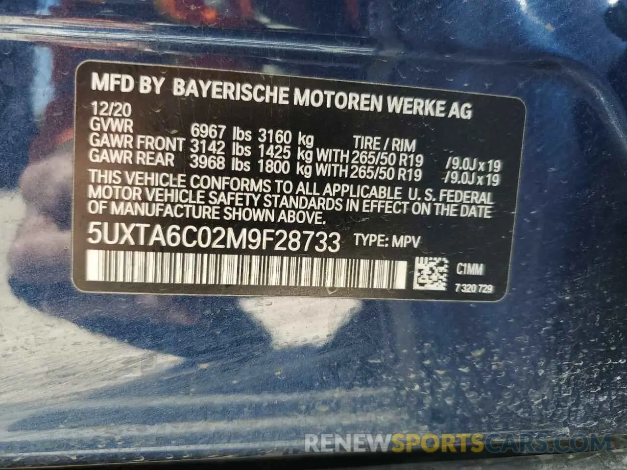 14 Photograph of a damaged car 5UXTA6C02M9F28733 BMW X5 2021