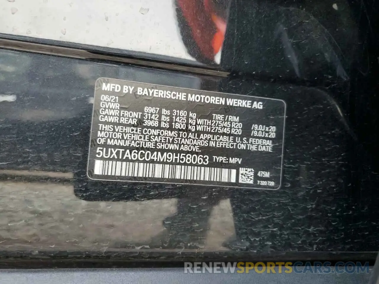 13 Photograph of a damaged car 5UXTA6C04M9H58063 BMW X5 2021