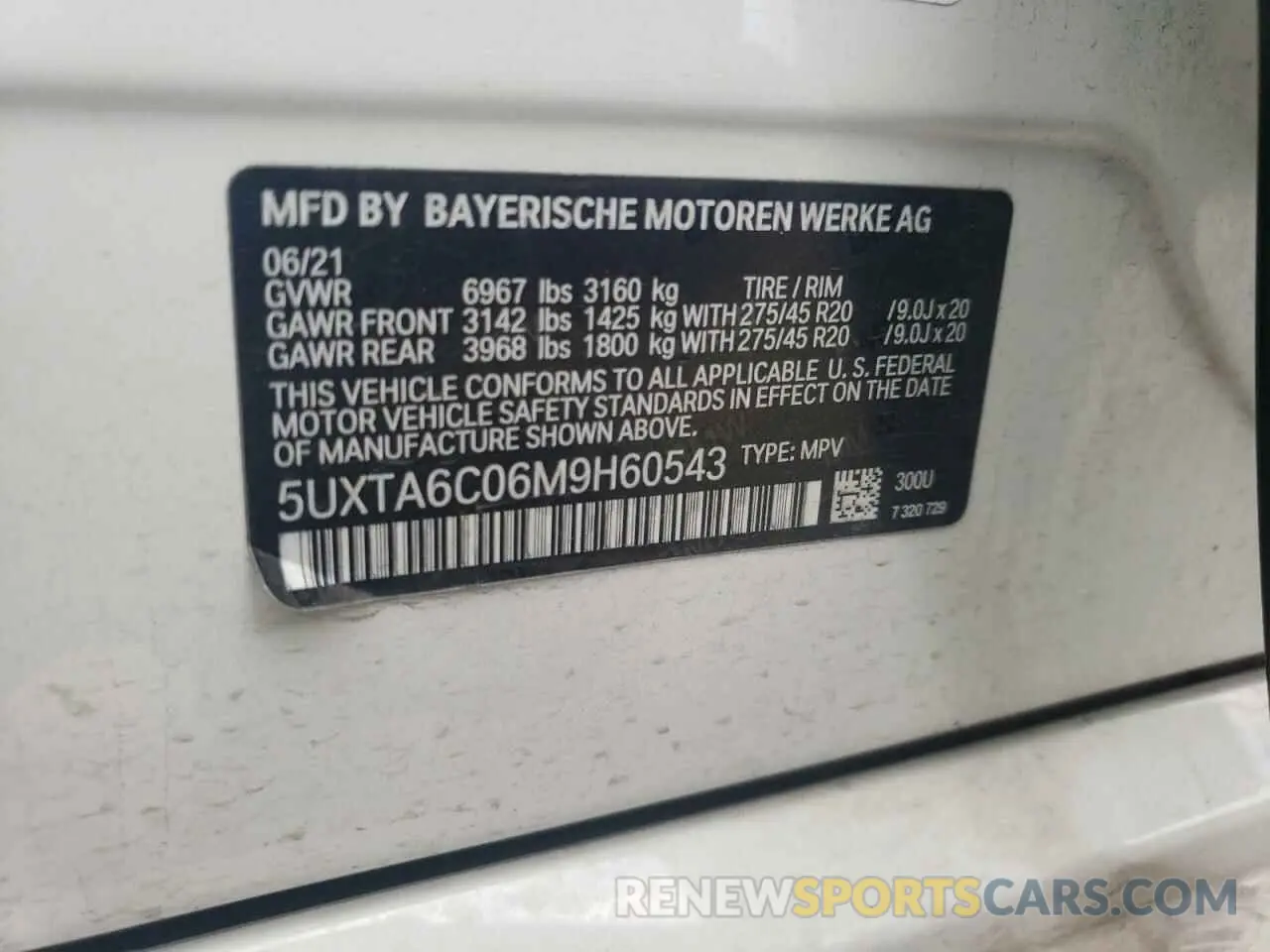 13 Photograph of a damaged car 5UXTA6C06M9H60543 BMW X5 2021