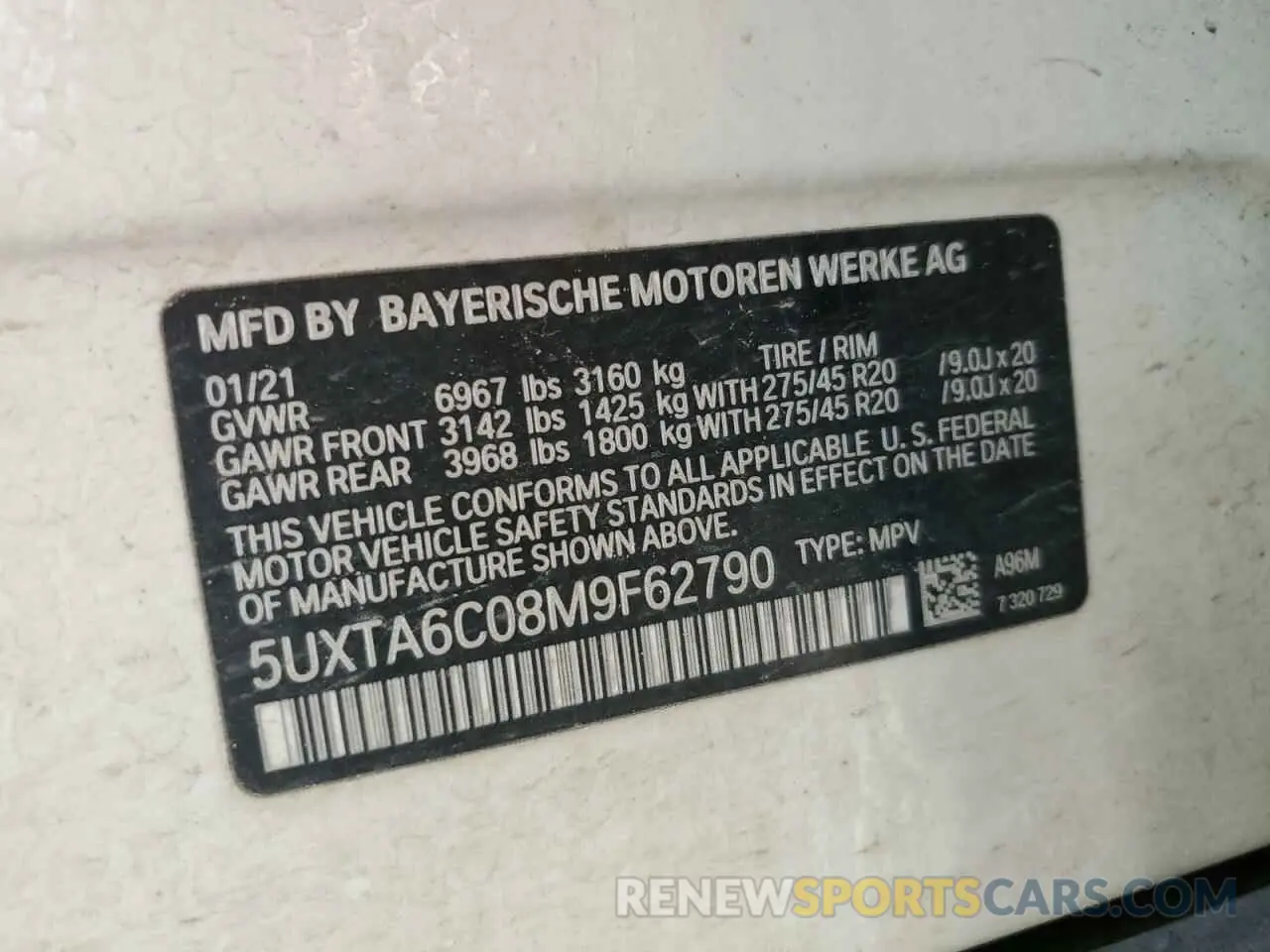 13 Photograph of a damaged car 5UXTA6C08M9F62790 BMW X5 2021
