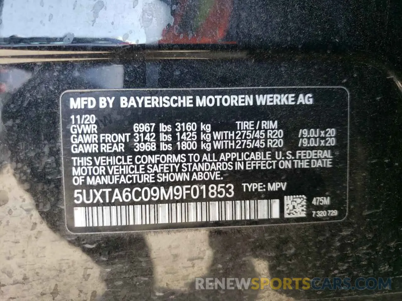 14 Photograph of a damaged car 5UXTA6C09M9F01853 BMW X5 2021