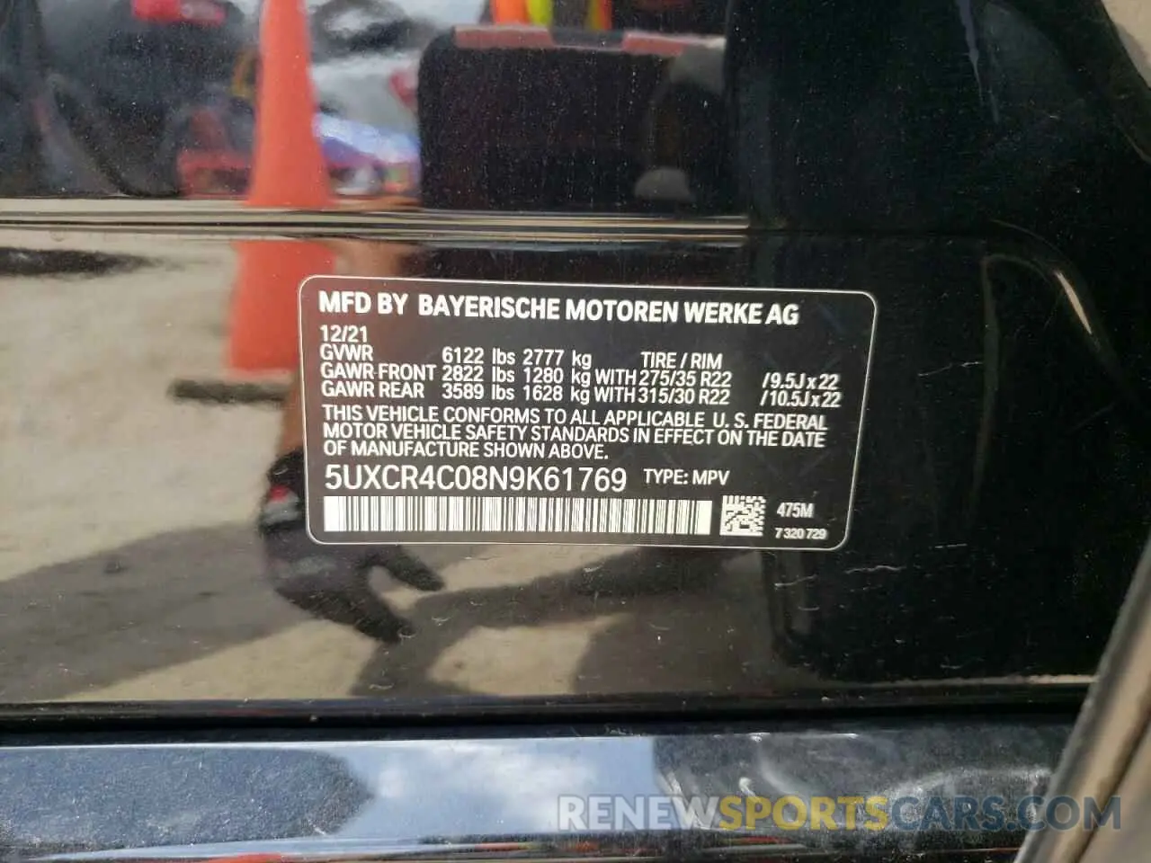 14 Photograph of a damaged car 5UXCR4C08N9K61769 BMW X5 2022