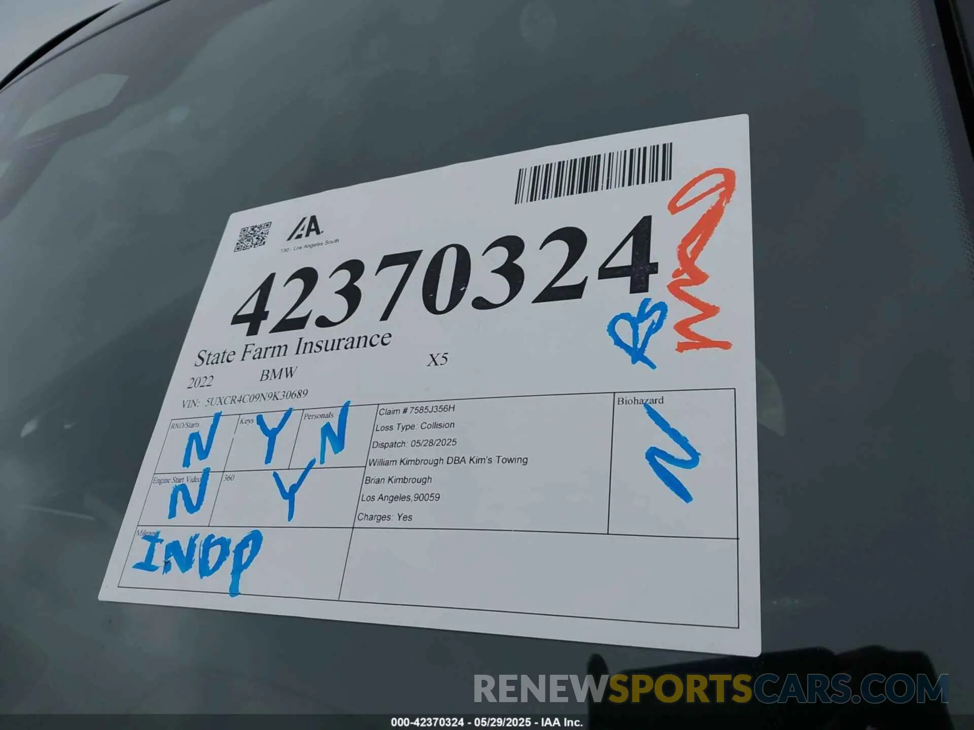 18 Photograph of a damaged car 5UXCR4C09N9K30689 BMW X5 2022