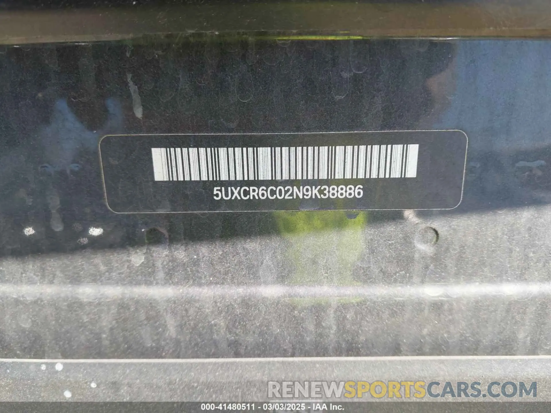 9 Photograph of a damaged car 5UXCR6C02N9K38886 BMW X5 2022