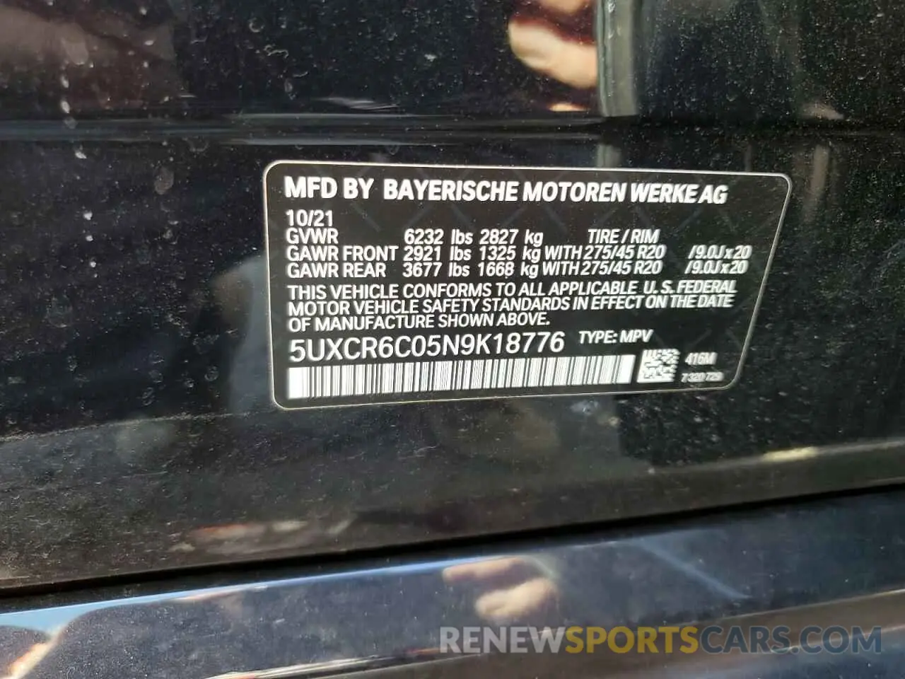 14 Photograph of a damaged car 5UXCR6C05N9K18776 BMW X5 2022