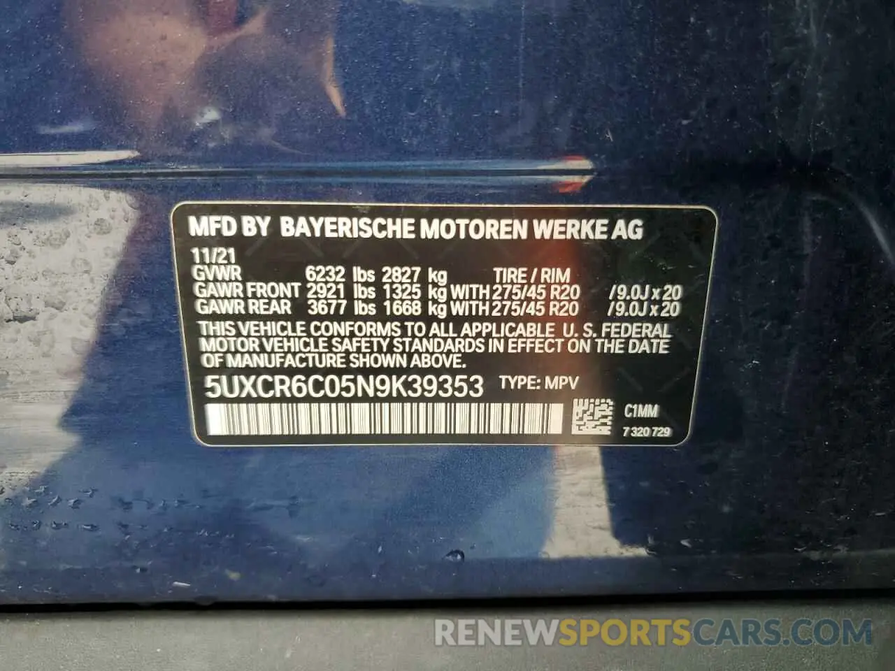 12 Photograph of a damaged car 5UXCR6C05N9K39353 BMW X5 2022