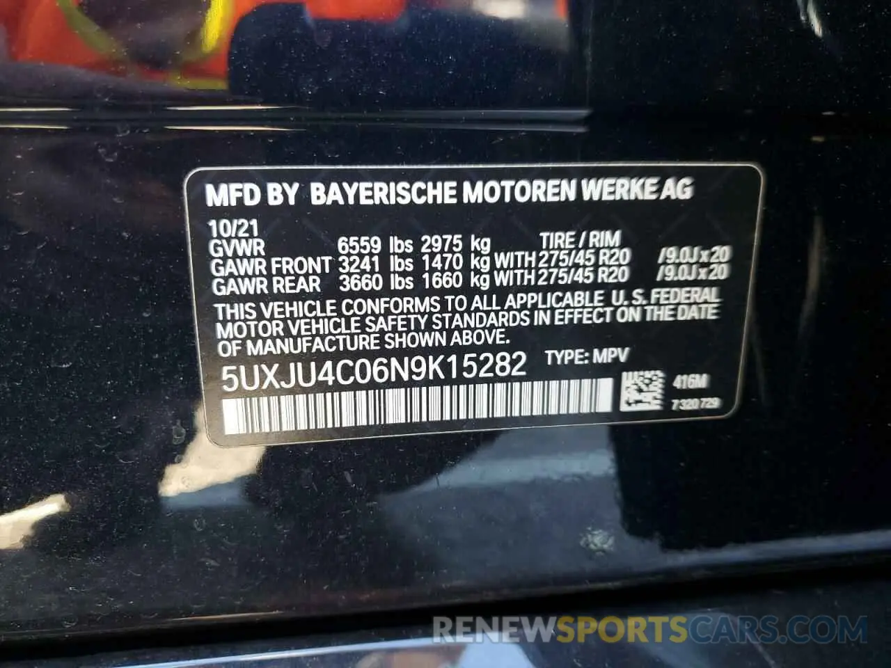 13 Photograph of a damaged car 5UXJU4C06N9K15282 BMW X5 2022