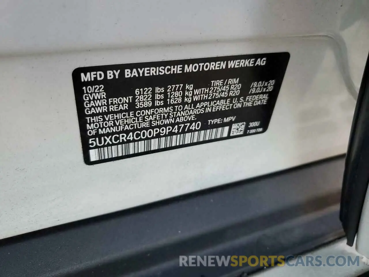 14 Photograph of a damaged car 5UXCR4C00P9P47740 BMW X5 2023