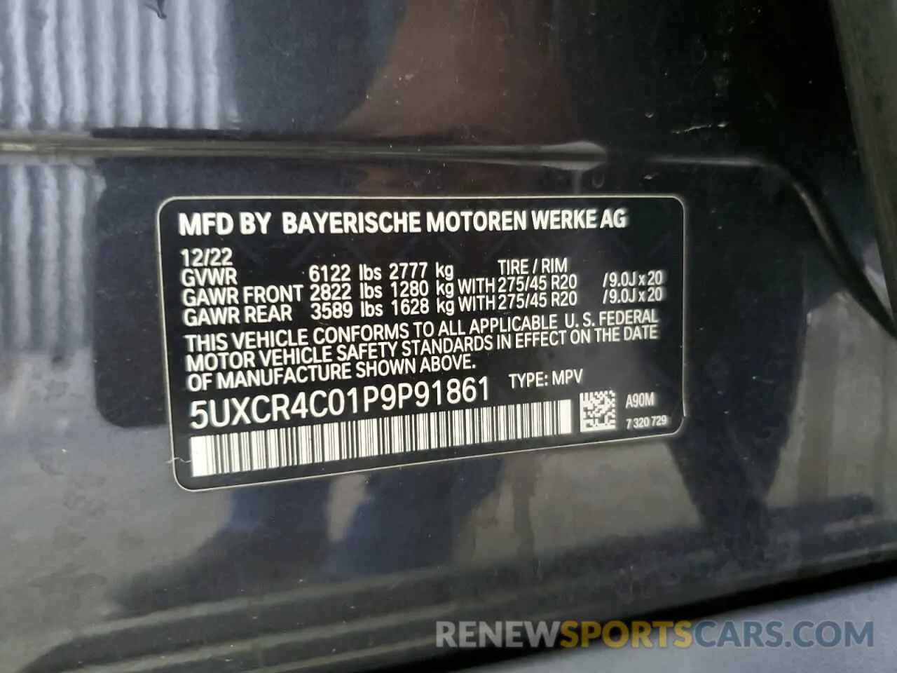 14 Photograph of a damaged car 5UXCR4C01P9P91861 BMW X5 2023