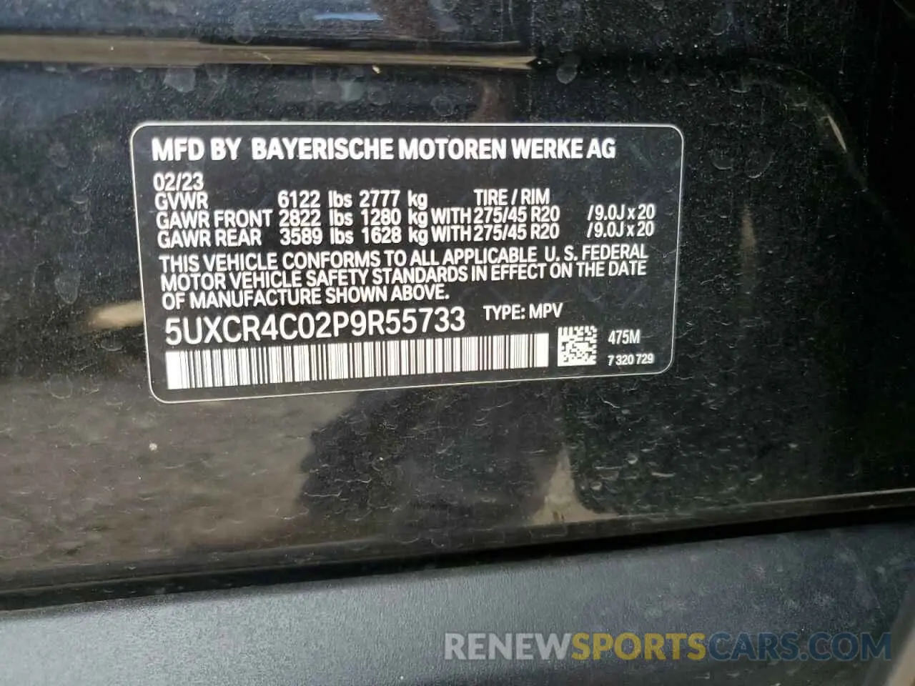 14 Photograph of a damaged car 5UXCR4C02P9R55733 BMW X5 2023