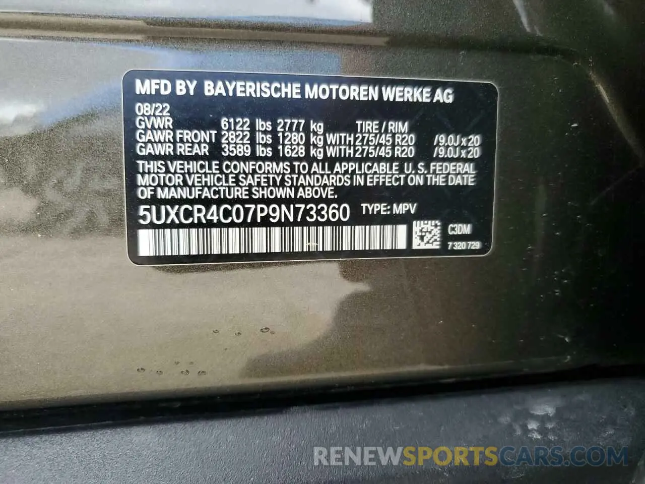12 Photograph of a damaged car 5UXCR4C07P9N73360 BMW X5 2023