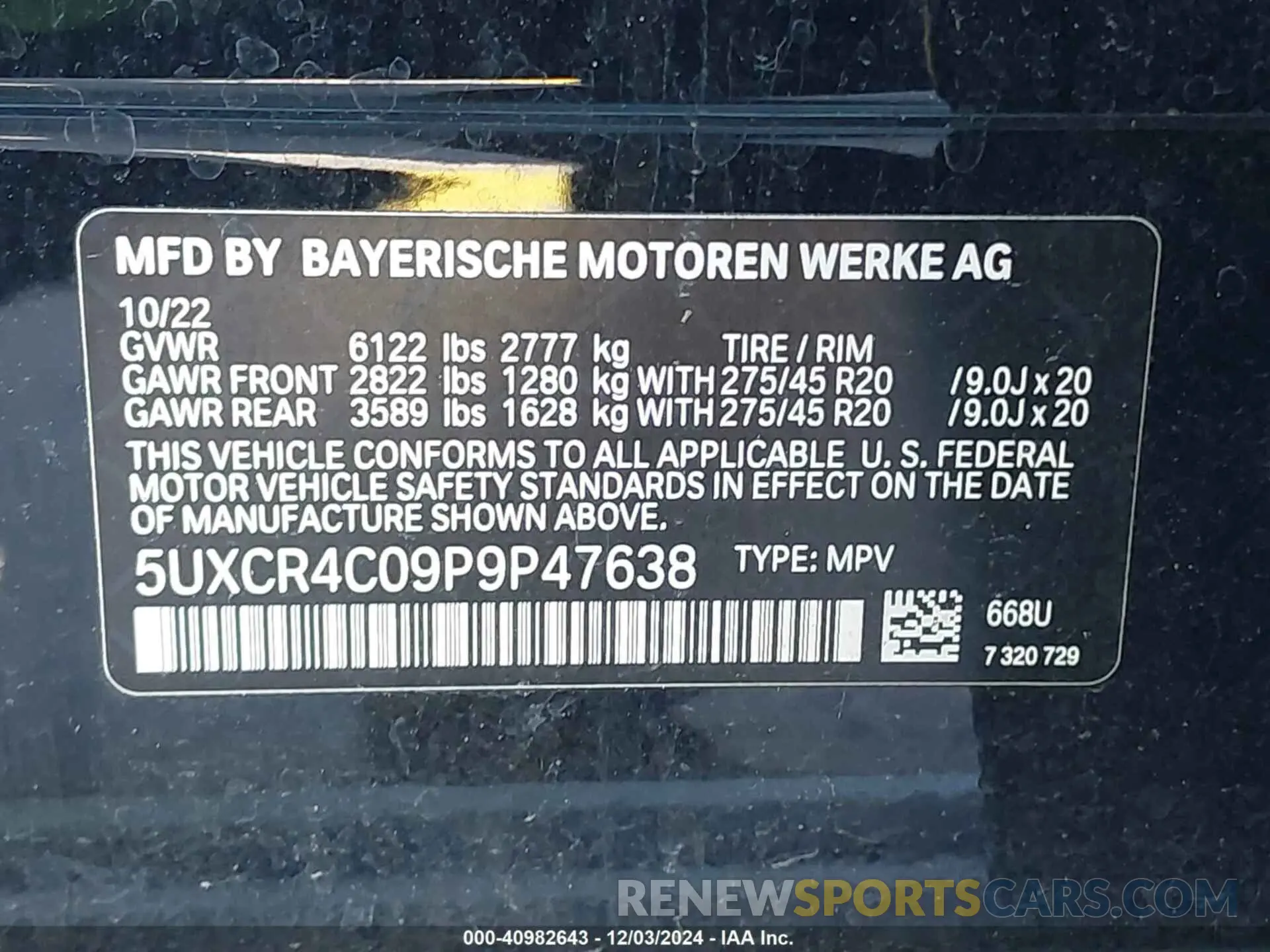 9 Photograph of a damaged car 5UXCR4C09P9P47638 BMW X5 2023