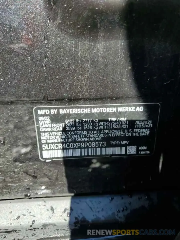 13 Photograph of a damaged car 5UXCR4C0XP9P08573 BMW X5 2023