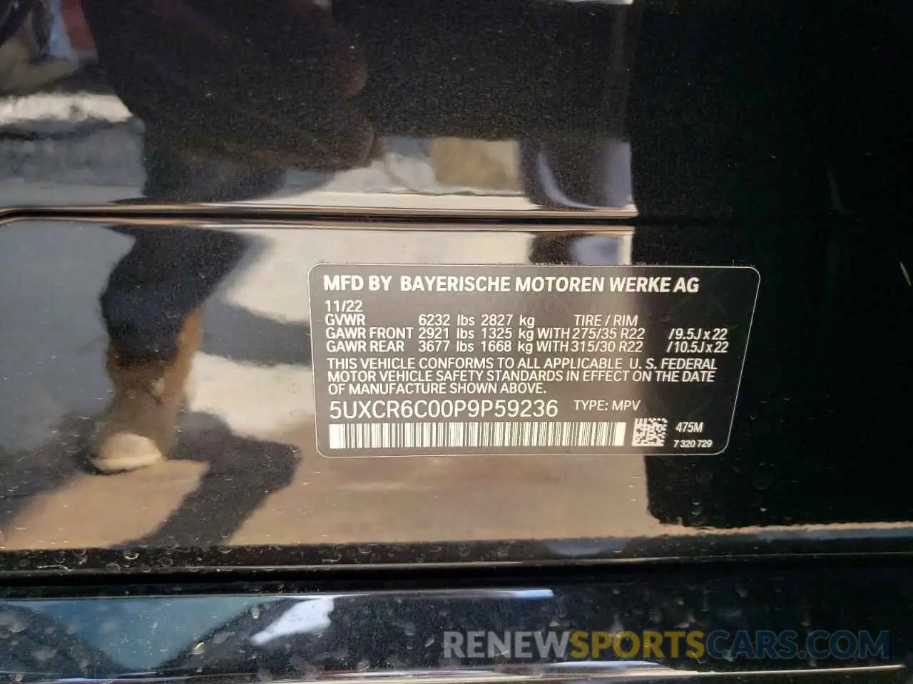 13 Photograph of a damaged car 5UXCR6C00P9P59236 BMW X5 2023
