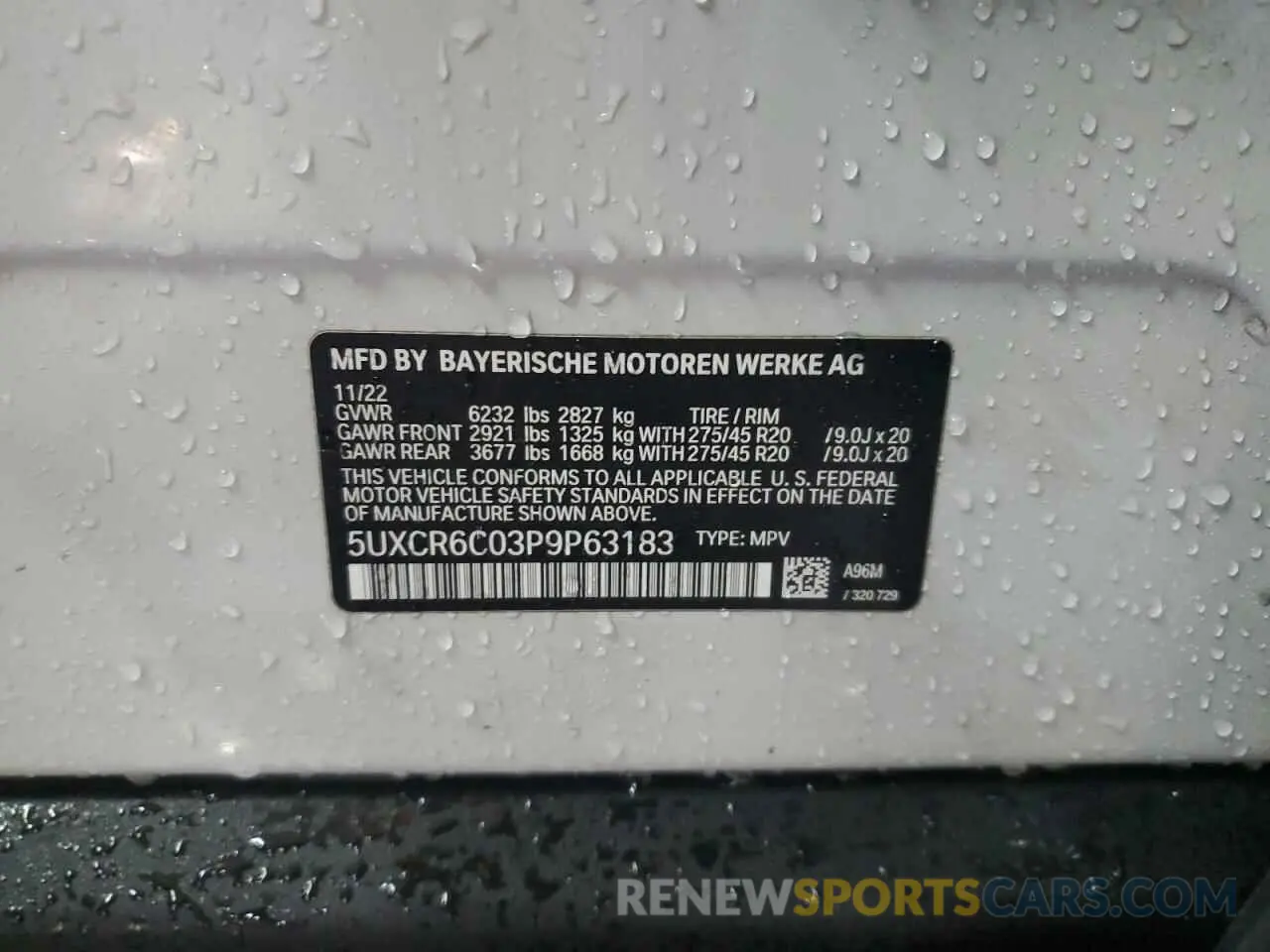 13 Photograph of a damaged car 5UXCR6C03P9P63183 BMW X5 2023