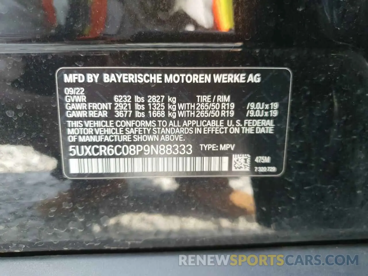 13 Photograph of a damaged car 5UXCR6C08P9N88333 BMW X5 2023