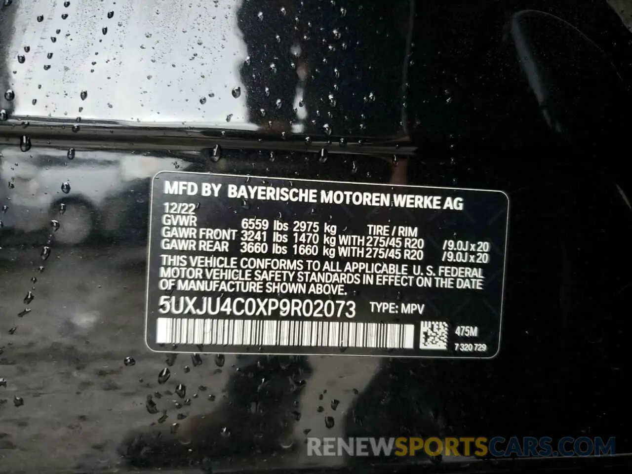 12 Photograph of a damaged car 5UXJU4C0XP9R02073 BMW X5 2023