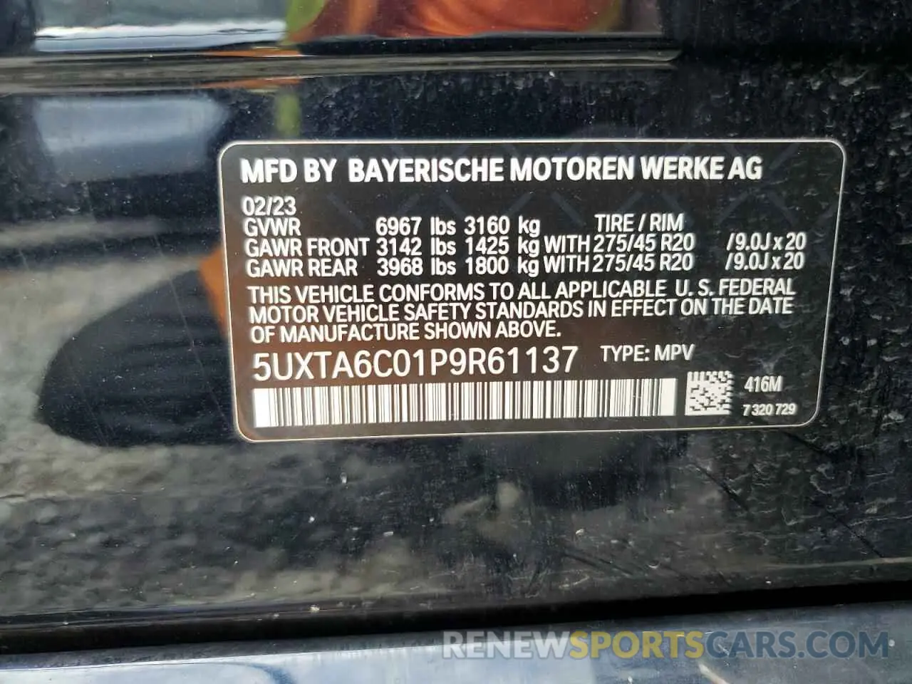 13 Photograph of a damaged car 5UXTA6C01P9R61137 BMW X5 2023