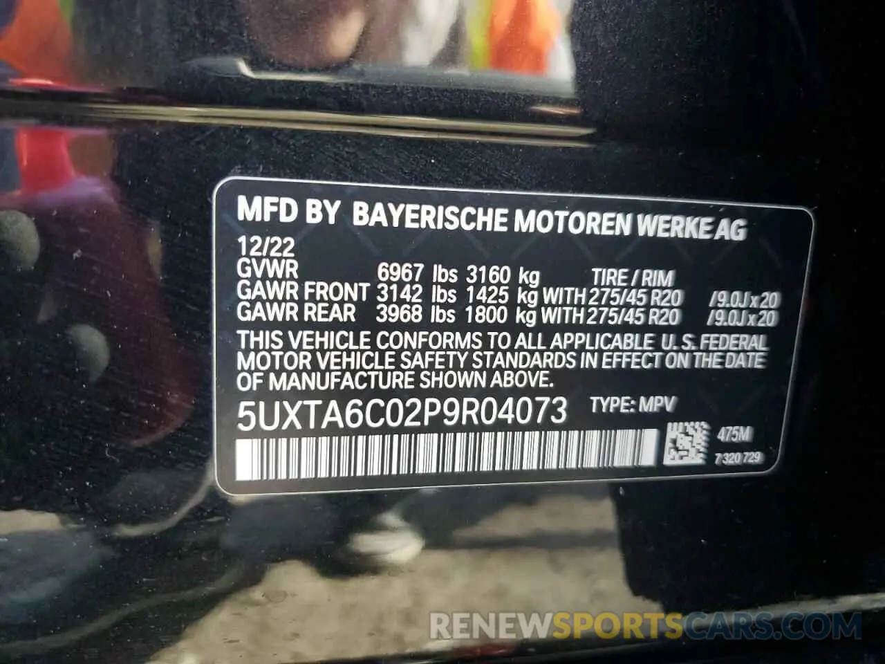 14 Photograph of a damaged car 5UXTA6C02P9R04073 BMW X5 2023