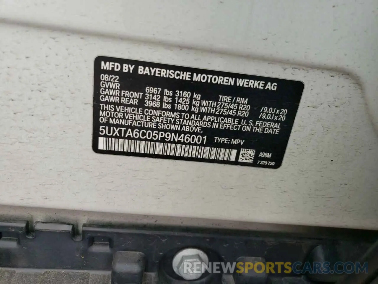 12 Photograph of a damaged car 5UXTA6C05P9N46001 BMW X5 2023