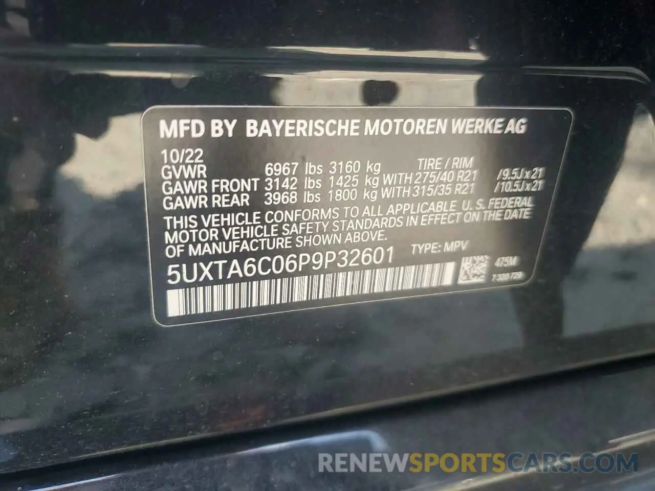 13 Photograph of a damaged car 5UXTA6C06P9P32601 BMW X5 2023