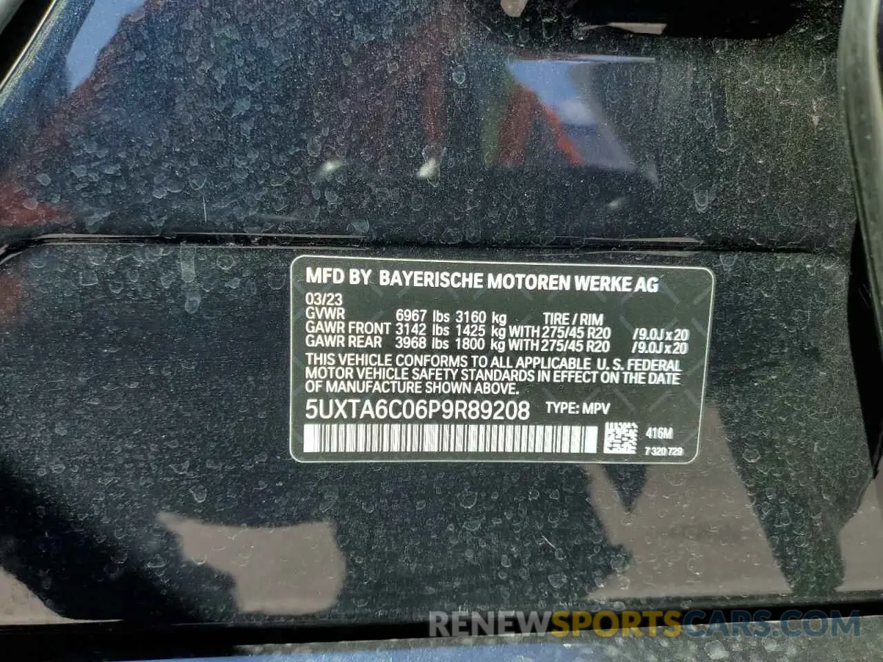 12 Photograph of a damaged car 5UXTA6C06P9R89208 BMW X5 2023