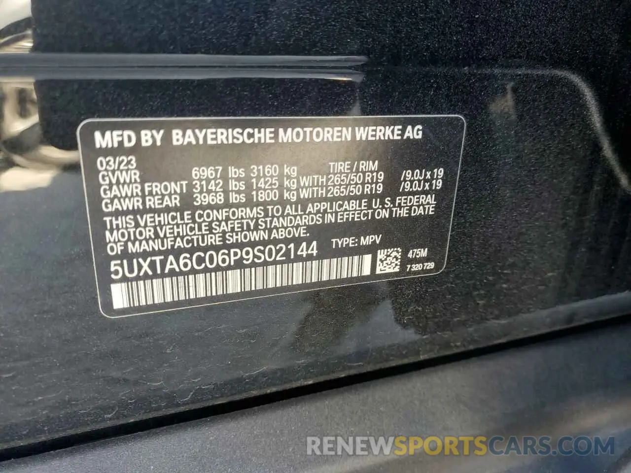 13 Photograph of a damaged car 5UXTA6C06P9S02144 BMW X5 2023