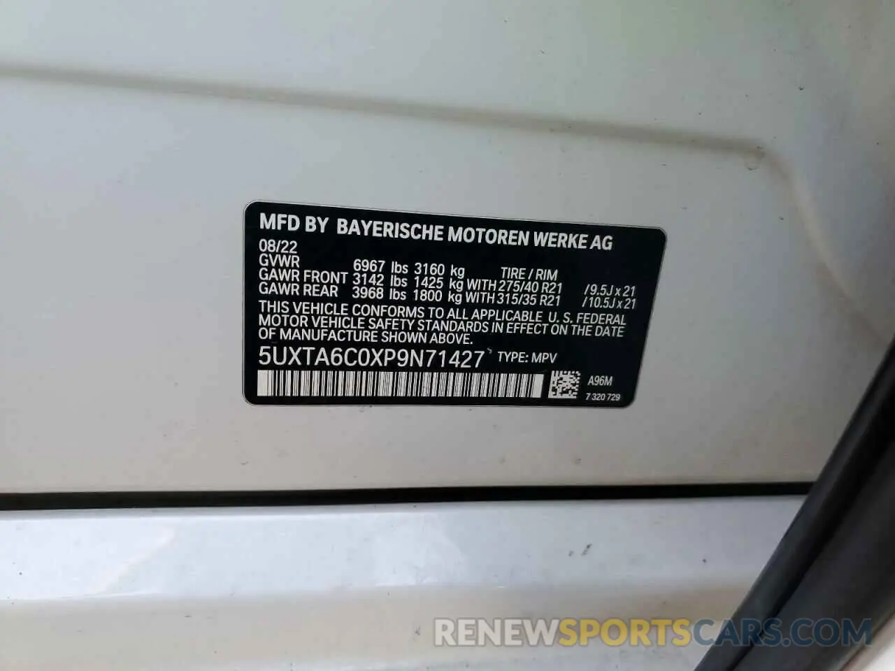 13 Photograph of a damaged car 5UXTA6C0XP9N71427 BMW X5 2023