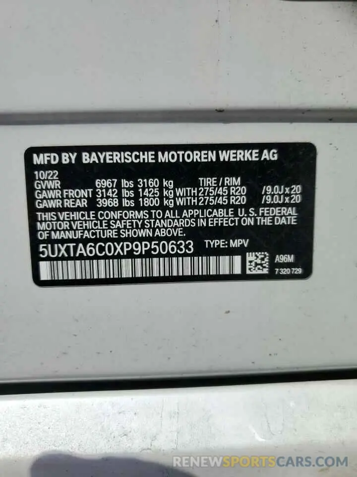 13 Photograph of a damaged car 5UXTA6C0XP9P50633 BMW X5 2023