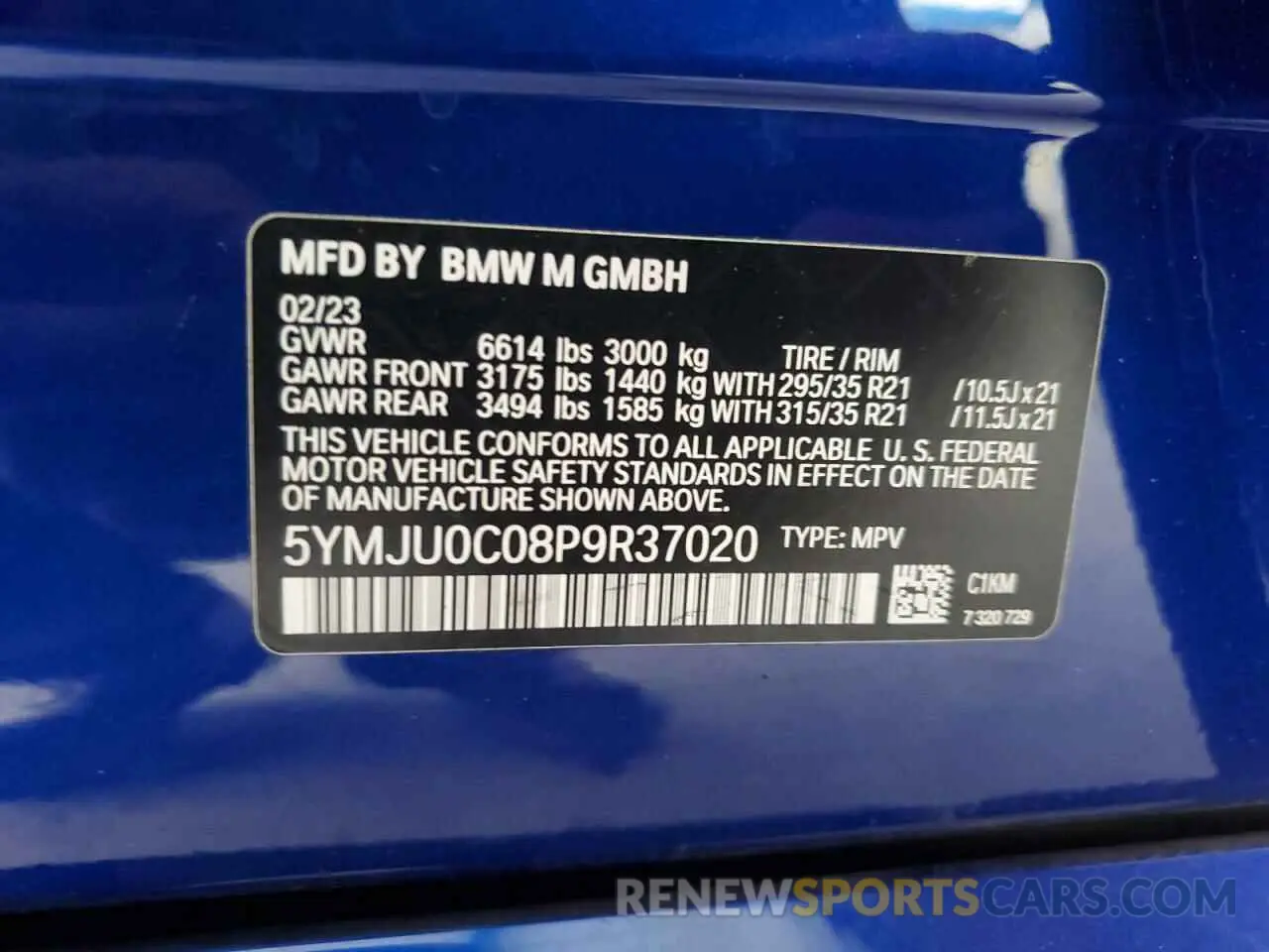 14 Photograph of a damaged car 5YMJU0C08P9R37020 BMW X5 2023