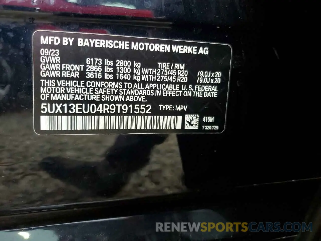 14 Photograph of a damaged car 5UX13EU04R9T91552 BMW X5 2024