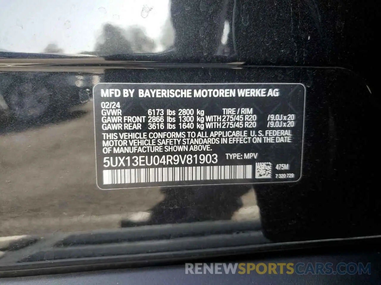 13 Photograph of a damaged car 5UX13EU04R9V81903 BMW X5 2024
