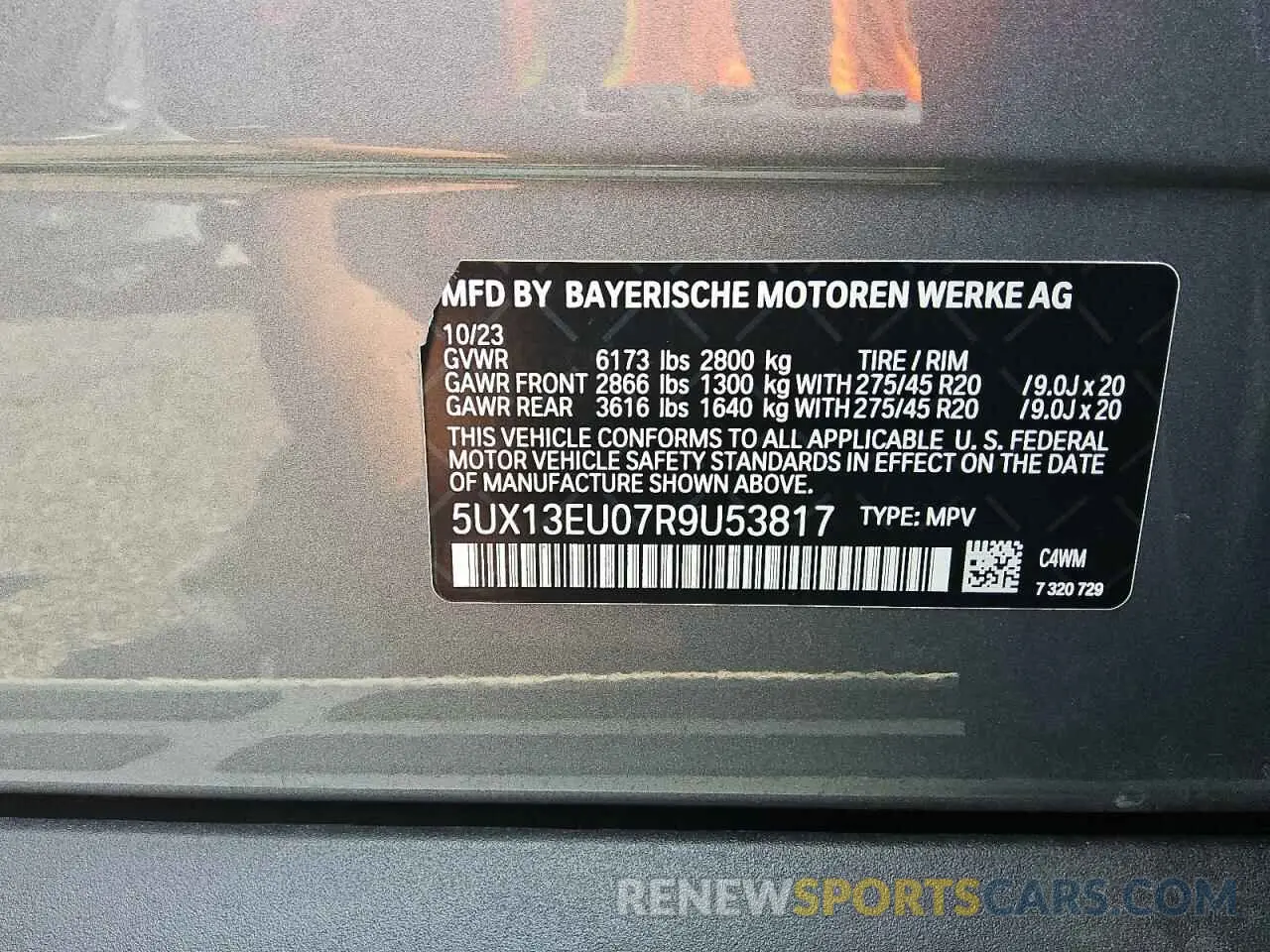 13 Photograph of a damaged car 5UX13EU07R9U53817 BMW X5 2024