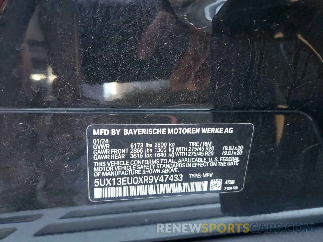 13 Photograph of a damaged car 5UX13EU0XR9V47433 BMW X5 2024