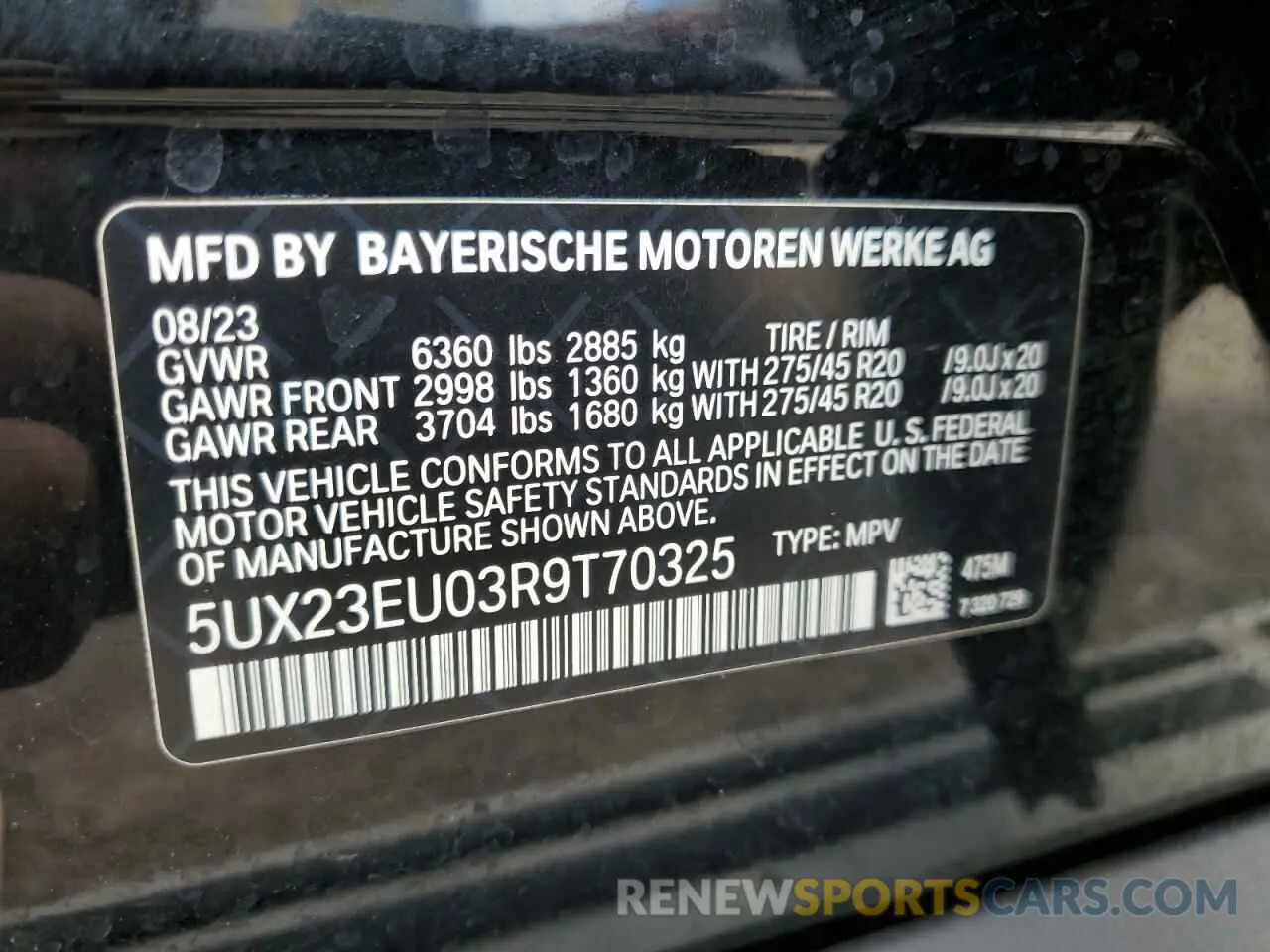 13 Photograph of a damaged car 5UX23EU03R9T70325 BMW X5 2024