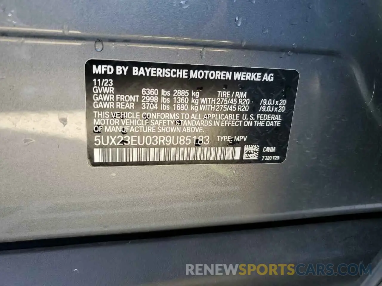 13 Photograph of a damaged car 5UX23EU03R9U85183 BMW X5 2024