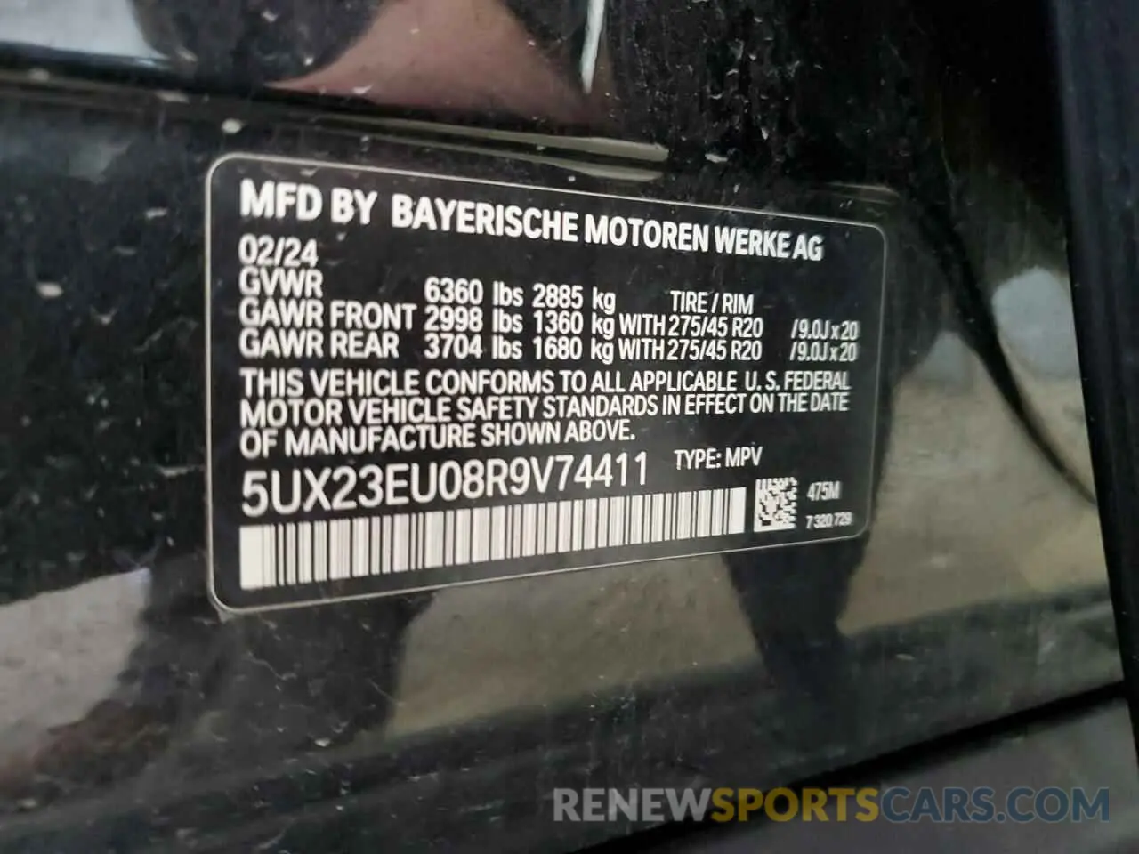 14 Photograph of a damaged car 5UX23EU08R9V74411 BMW X5 2024