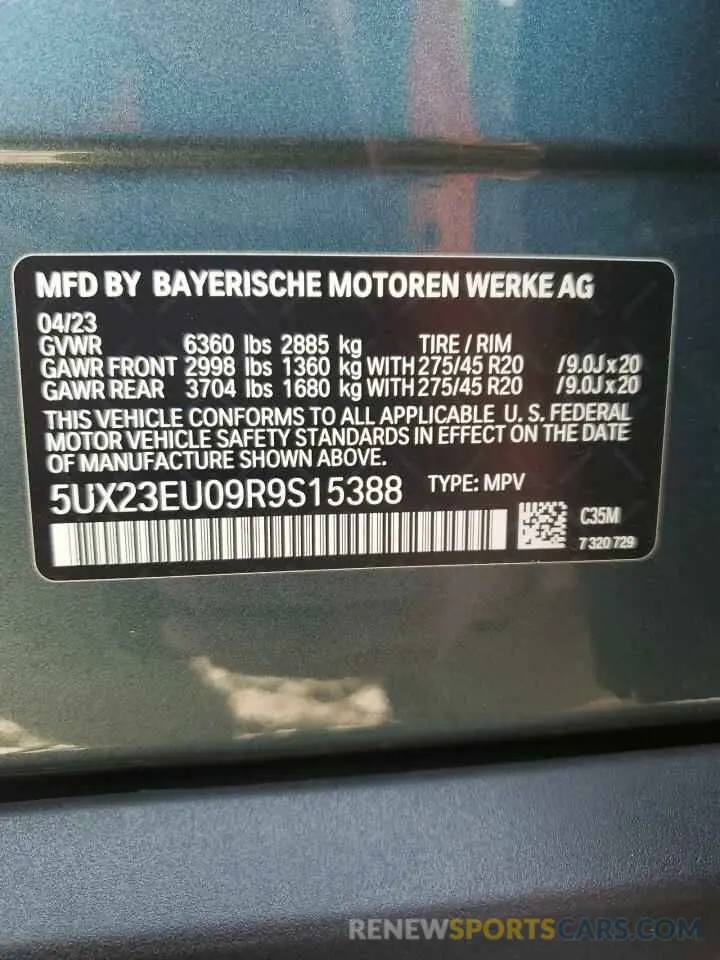 13 Photograph of a damaged car 5UX23EU09R9S15388 BMW X5 2024