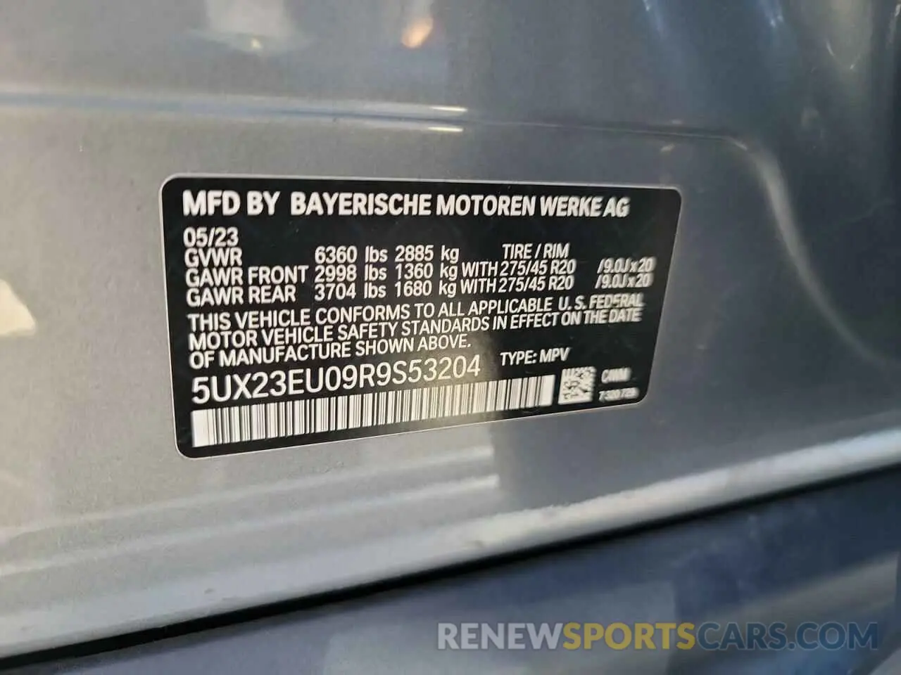 10 Photograph of a damaged car 5UX23EU09R9S53204 BMW X5 2024