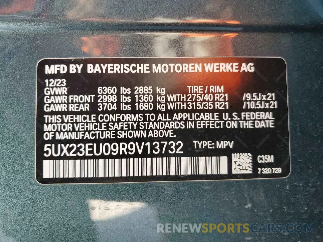 14 Photograph of a damaged car 5UX23EU09R9V13732 BMW X5 2024