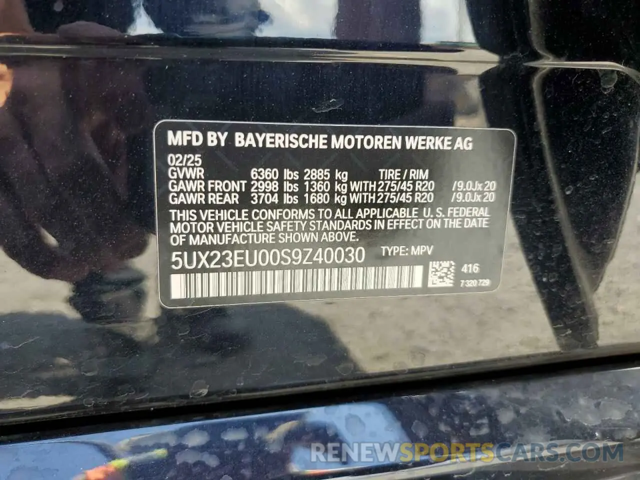 13 Photograph of a damaged car 5UX23EU00S9Z40030 BMW X5 2025