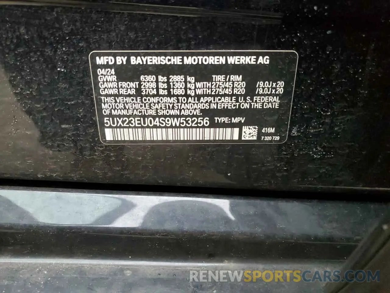 15 Photograph of a damaged car 5UX23EU04S9W53256 BMW X5 2025