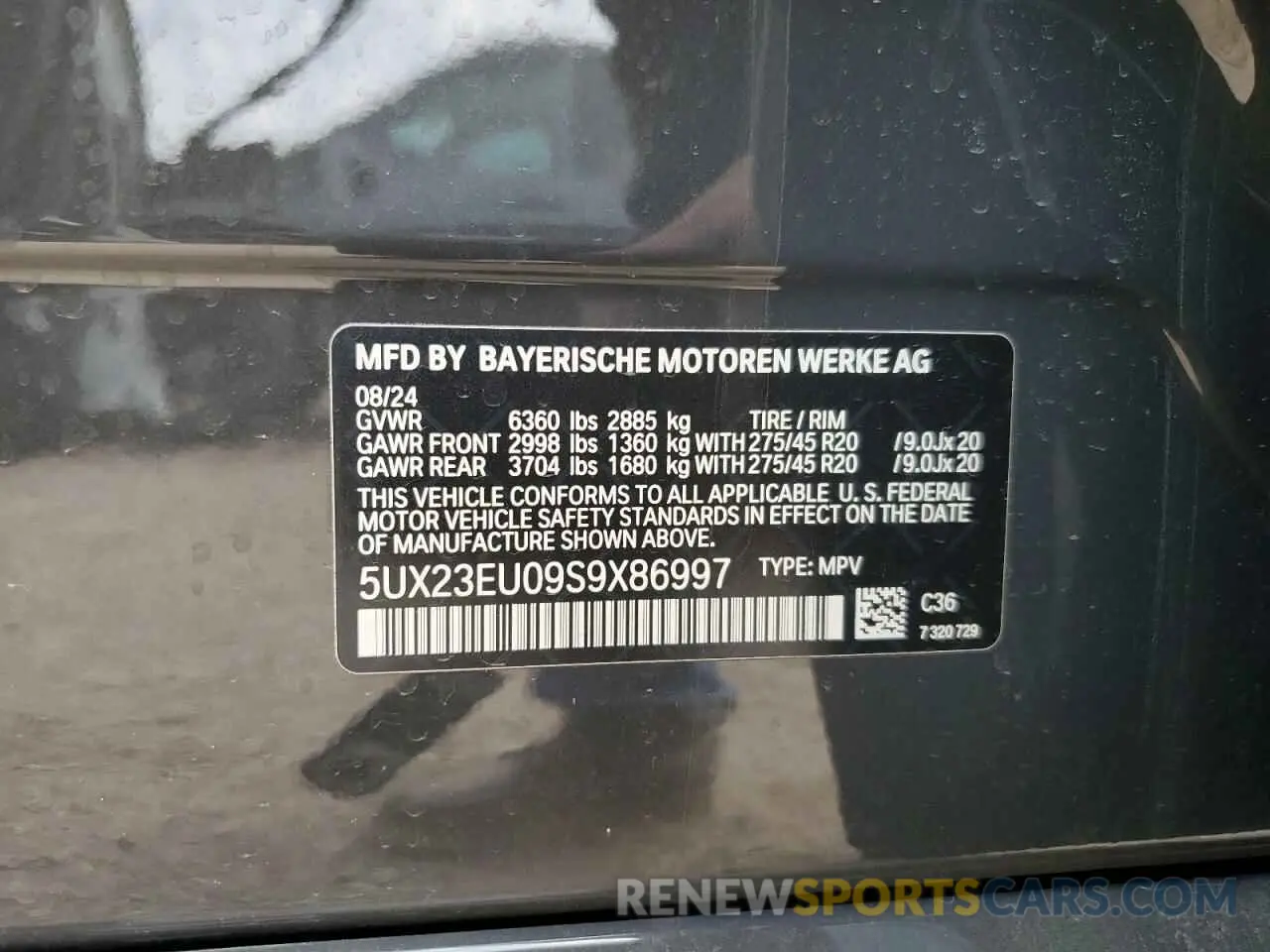 13 Photograph of a damaged car 5UX23EU09S9X86997 BMW X5 2025