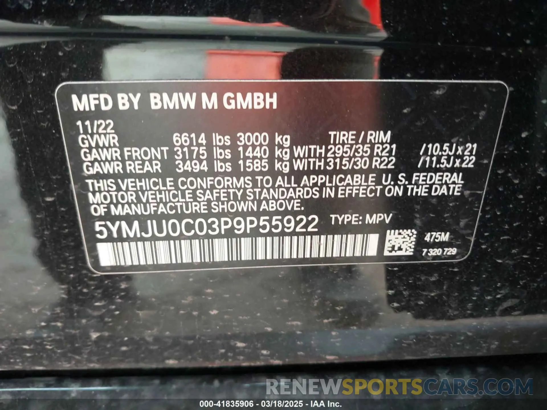 9 Photograph of a damaged car 5YMJU0C03P9P55922 BMW X5 M 2023