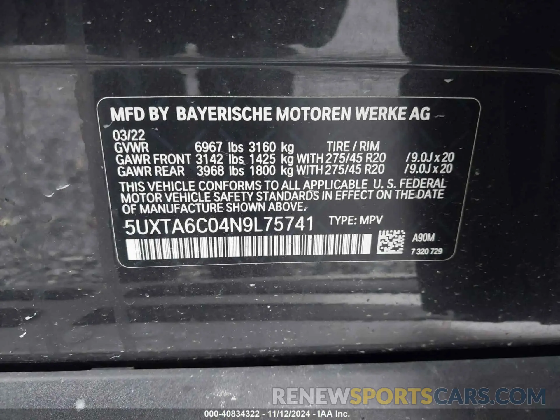 9 Photograph of a damaged car 5UXTA6C04N9L75741 BMW X5 PHEV 2022