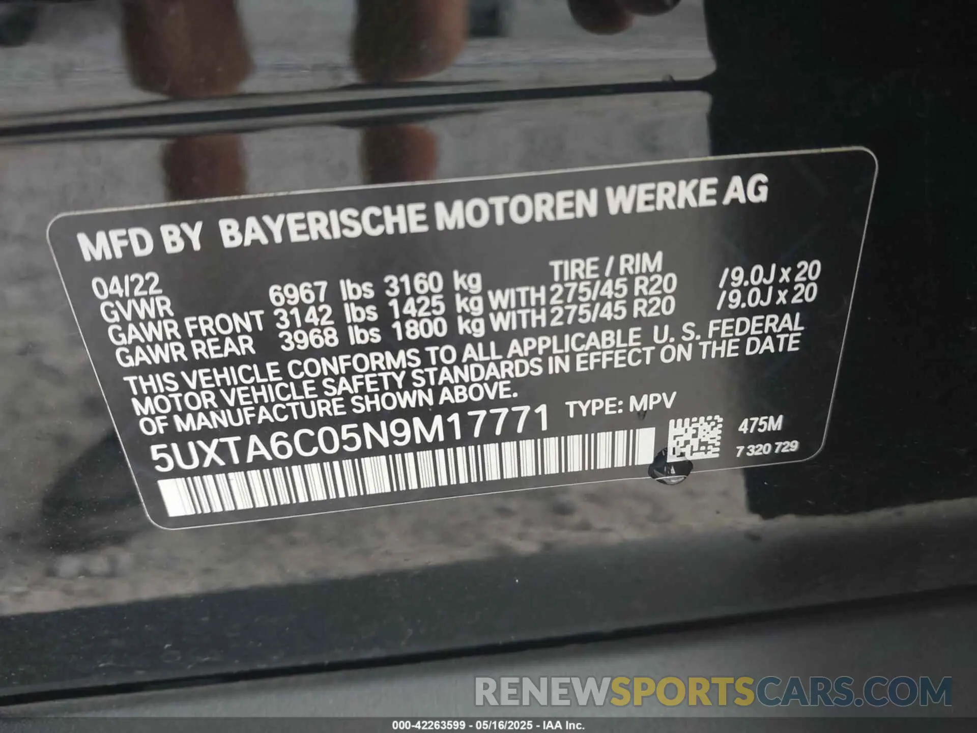 9 Photograph of a damaged car 5UXTA6C05N9M17771 BMW X5 PHEV 2022